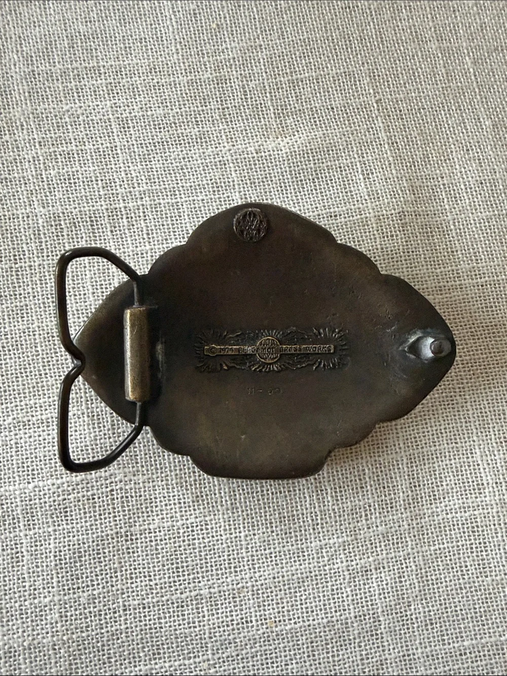 1974 Bergamot Brass Works Belt buckle